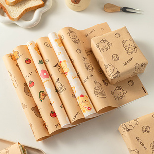 三明治食品级包装 袋家用防油防水纸垫自制汉堡淋膜纸可切打包外带