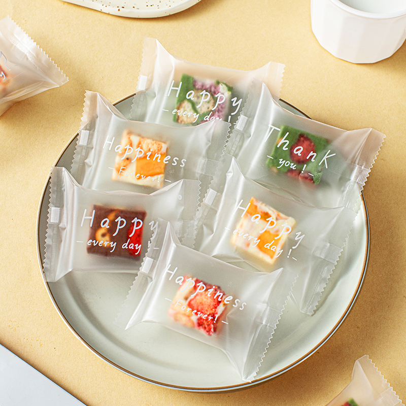 饼干雪花酥包装袋透明烘焙牛轧糖果曲奇自粘机封袋子独立小包装纸