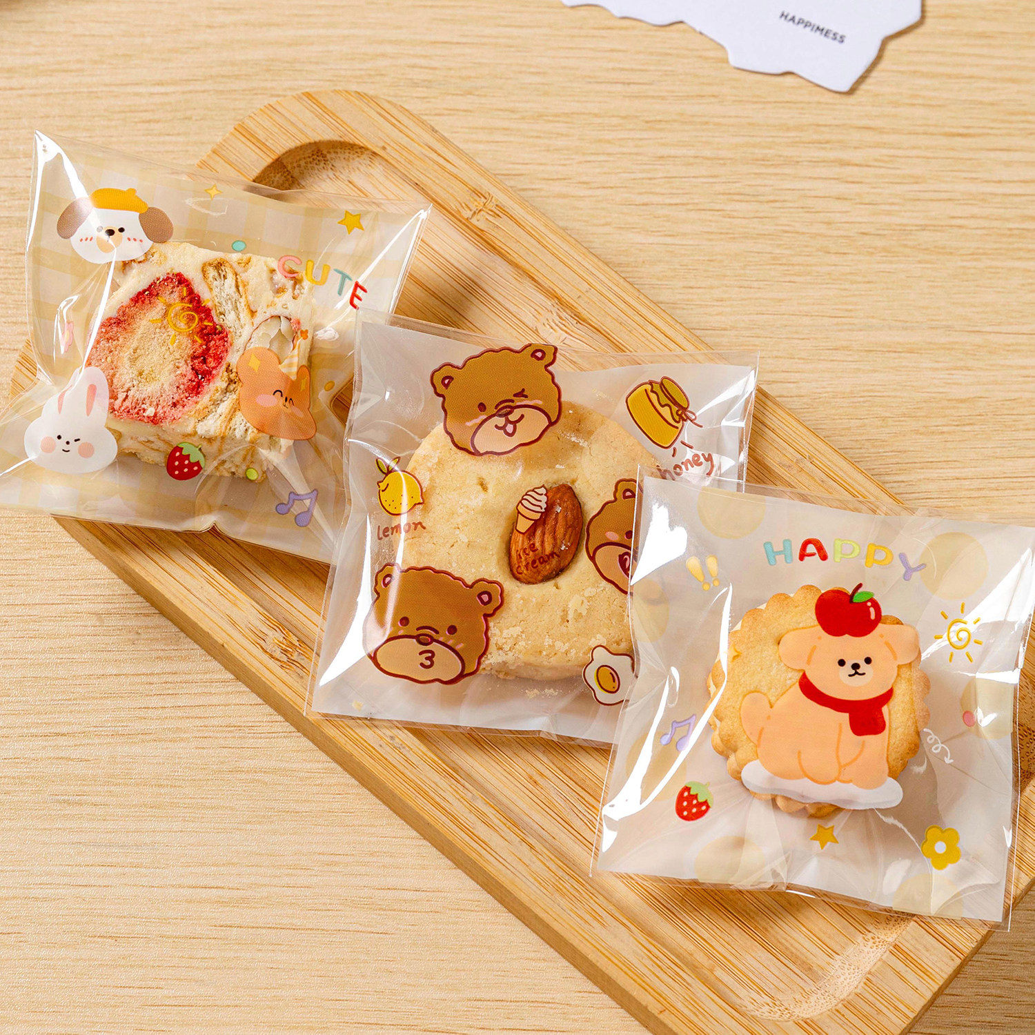 烘焙饼干曲奇自制雪花酥单独立透明小包装袋子自封口机食品级糖果