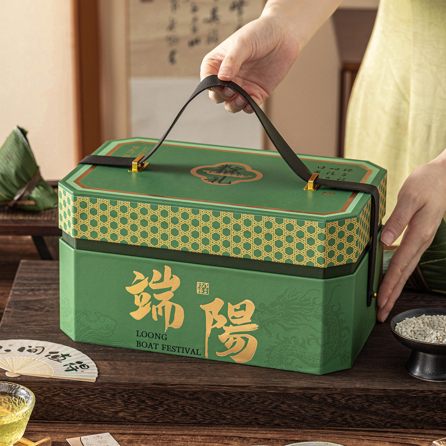 端午节粽子礼盒空盒伴手礼品包装2026新款提高档端精致定水果篮制