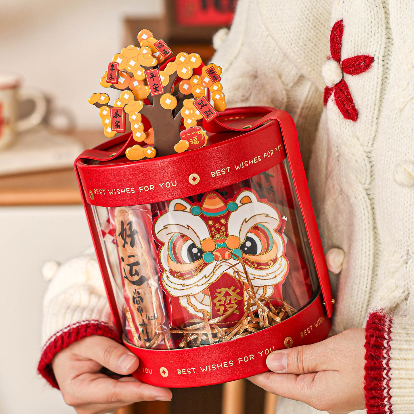 新年货礼盒空盒子高档手提大容量坚果特产包装烘焙糕点零食马2026