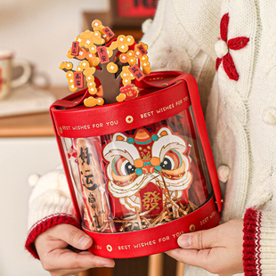 新年货礼盒空盒子高档手提大容量坚果特产包装烘焙糕点零食马2026