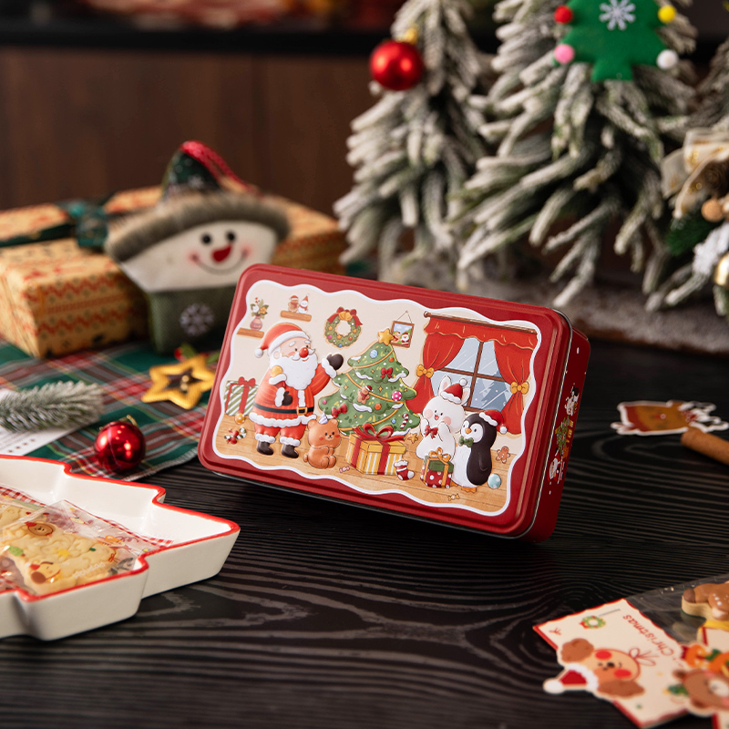 烘焙饼干雪花酥长方形铁盒