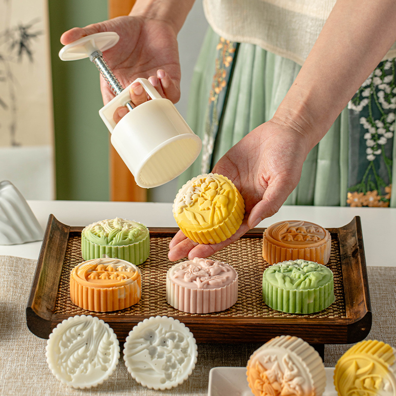 中秋月饼模具新款2025手压式家用绿豆糕50克75g冰皮广式月饼糕点