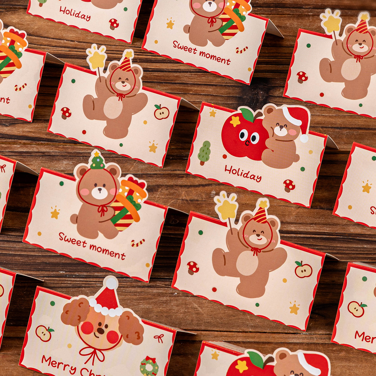 圣诞包装卡头定制对折页烘焙异形明信片加厚独立饼干雪花酥封口袋