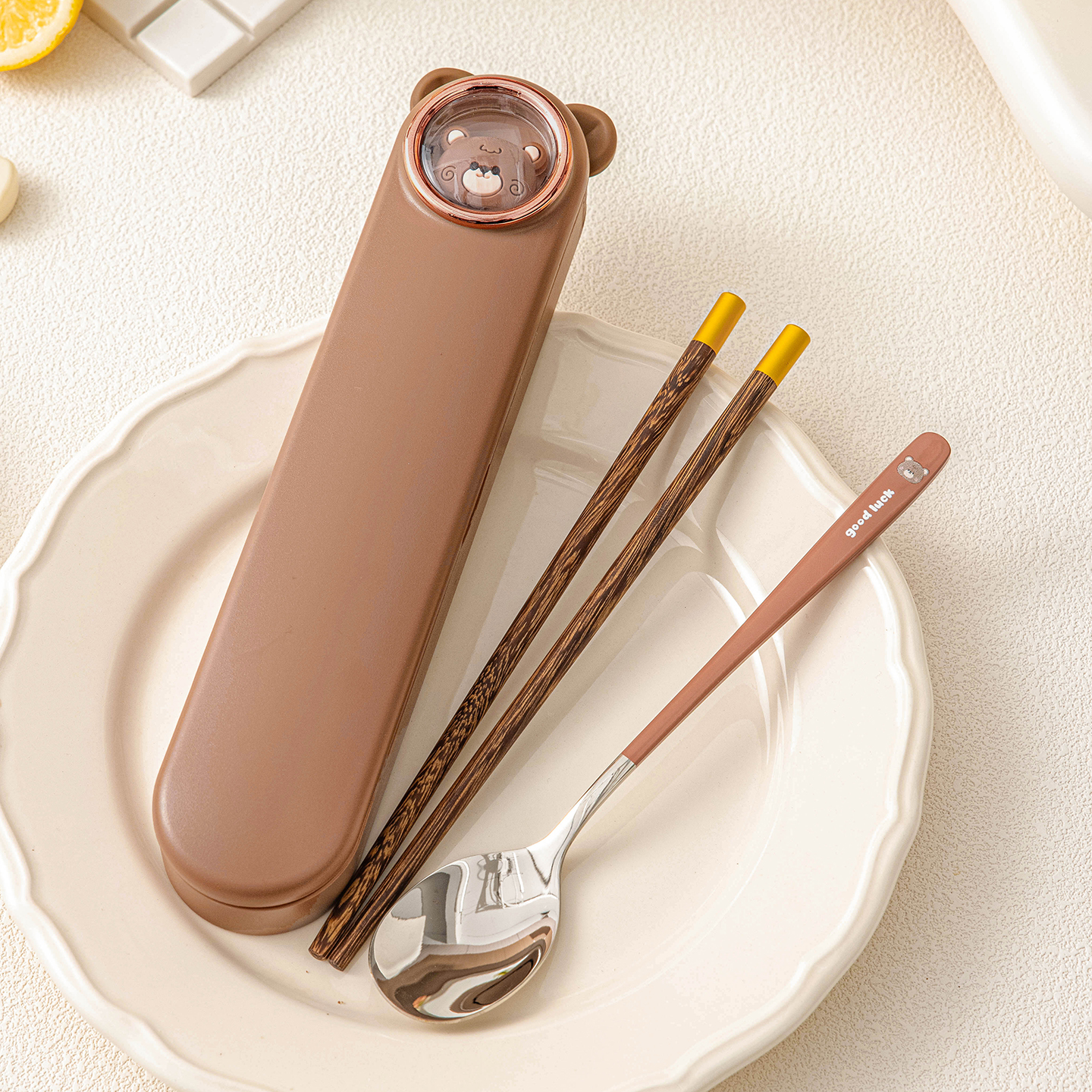 筷子勺子餐具套装一单人用收纳盒外出便携带式不锈钢三件套小学生