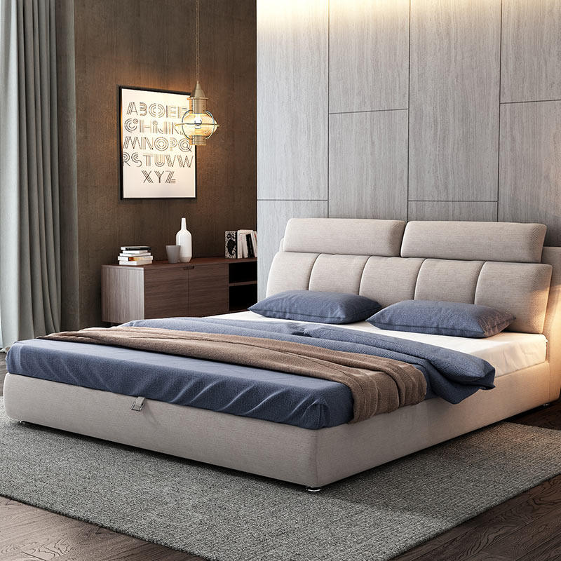 Northern Europe Fabric bed Small apartment Master Bedroom Double bed modern Simplicity Bedroom bed European style Tatami Storage bedin the Residential furniture , Beds , Fabric bed  category - from Buy2taobao.com to provide professional Taobao agent buy service