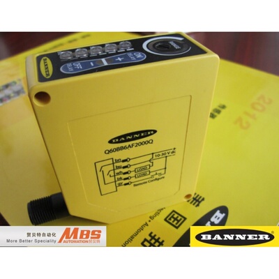 Q60BB6AF2000 美国BANNER邦纳2米长距离背景屏蔽式直反光电传感器