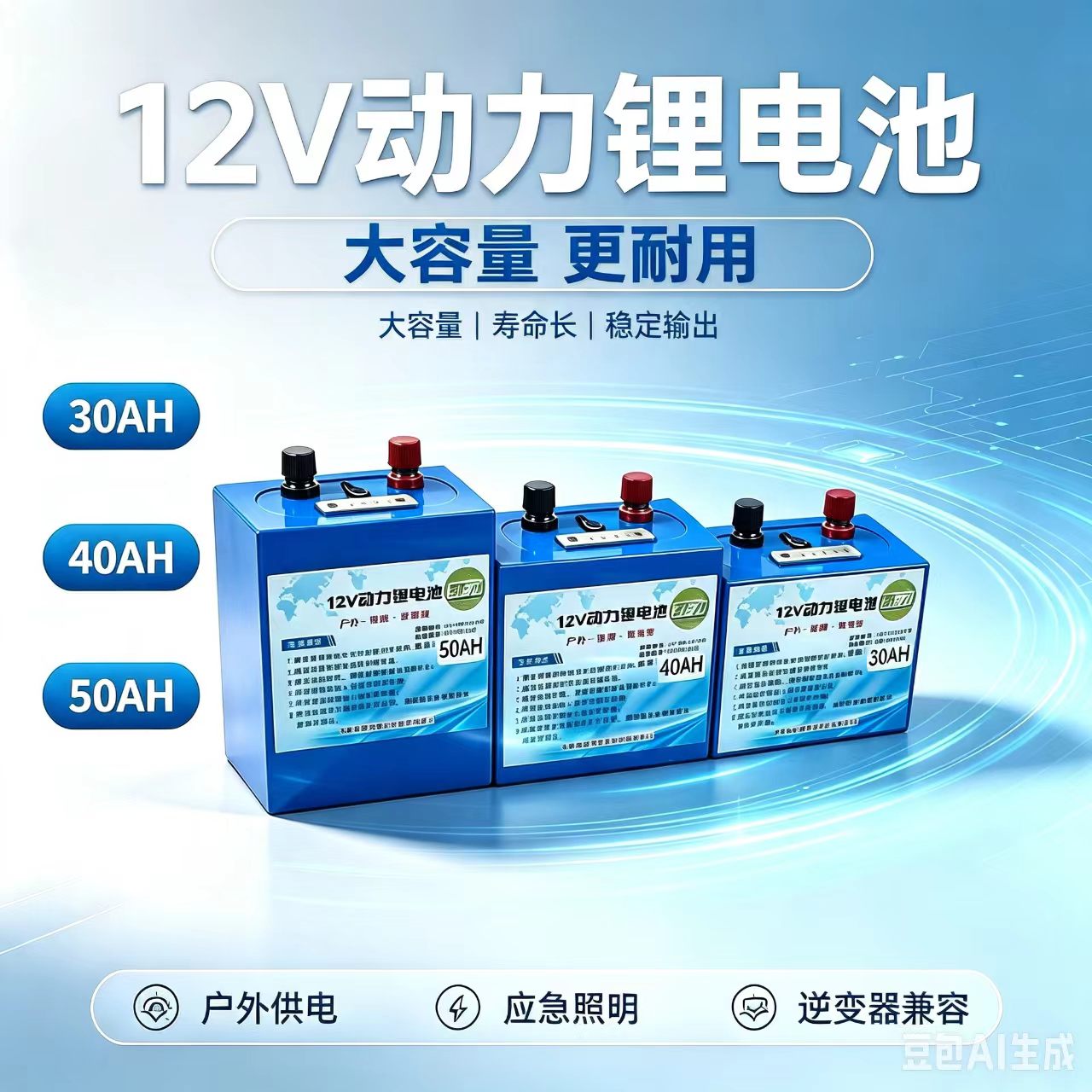 音箱监控12VUPS锂电20-60Ah