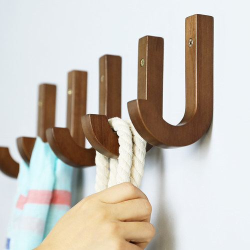 挂衣钩九居里实木挂钩墙钩