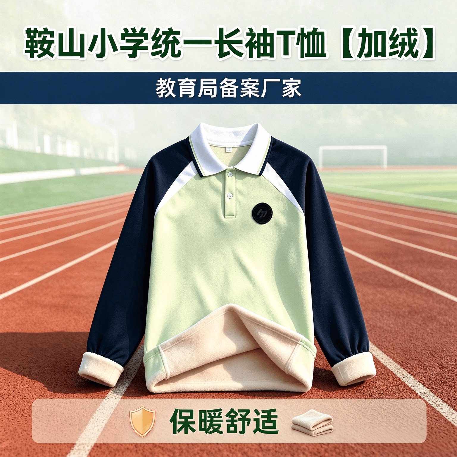 【体恤长袖（加绒）】鞍山小学生冬季新款统一校服