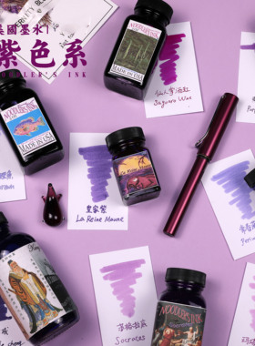 Noodler's Ink鲶鱼墨水北极熊紫皇家紫仙人掌酒红北非紫紫色系