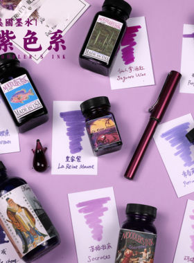 Noodler's Ink鲶鱼墨水北极熊紫紫仙人掌酒红北非紫紫色系