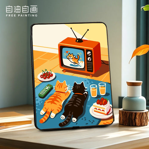 亲子手工填色丙烯数字油画