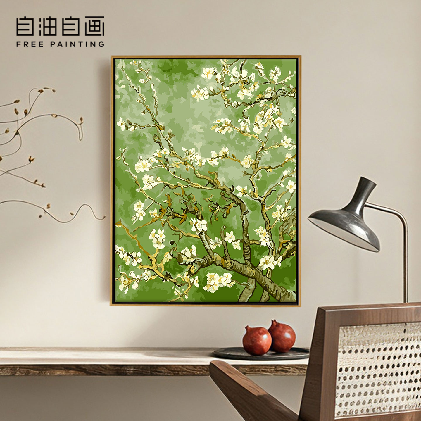 自油自画数字油画diy手绘手工填色填充涂色解压花卉丙烯油画 碧絮