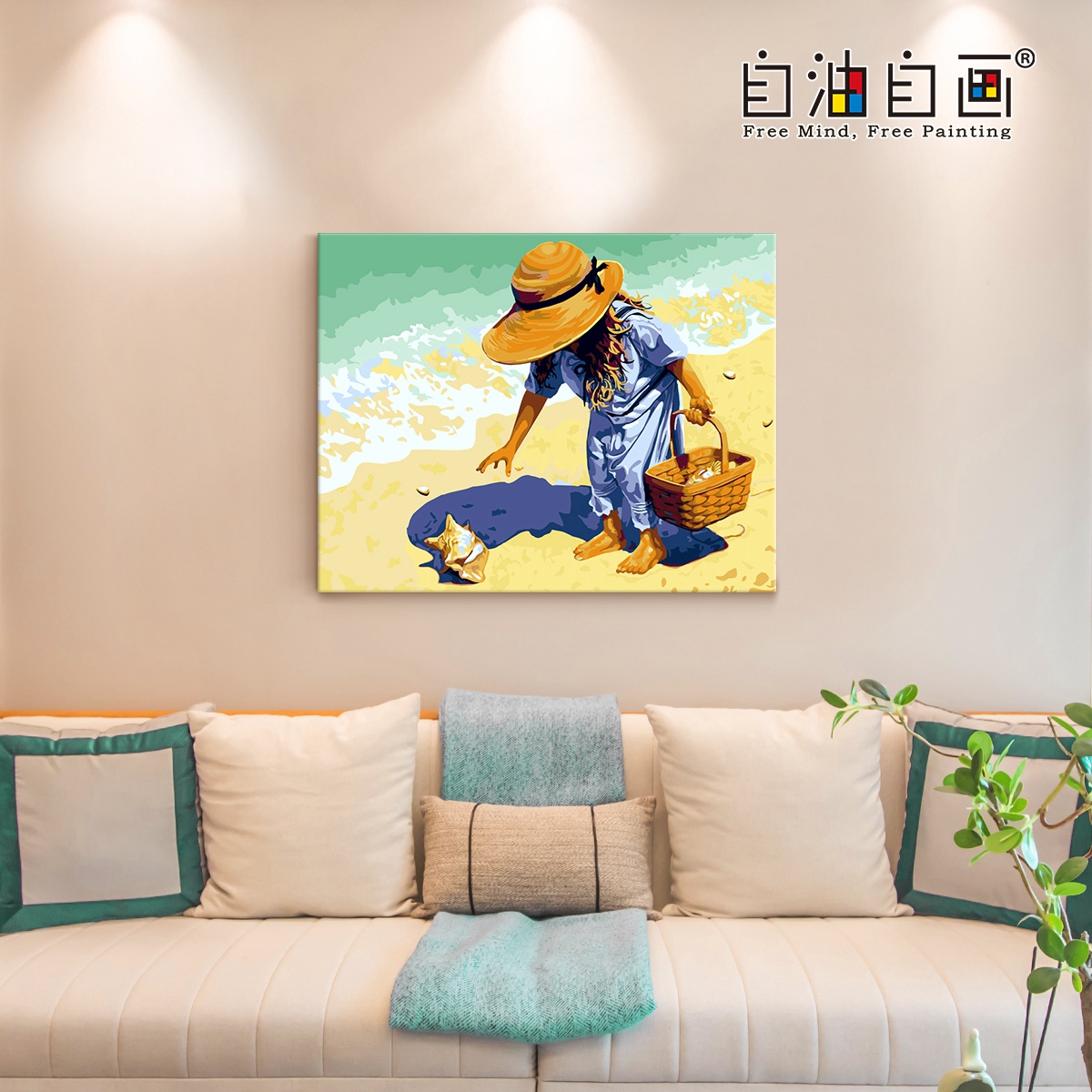 自油自画 数字油画diy 客厅大幅人物风景欧式手工手绘填色画 赶海在类目 家居饰品, 装饰画, DIY/数字油画中 - 来自Buy2taobao.com提供专业的淘宝代购服务