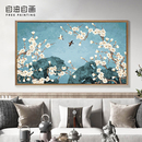 自油自画 数字油画diy手绘大幅客厅书房油彩填色装 饰壁画鸟戏花间