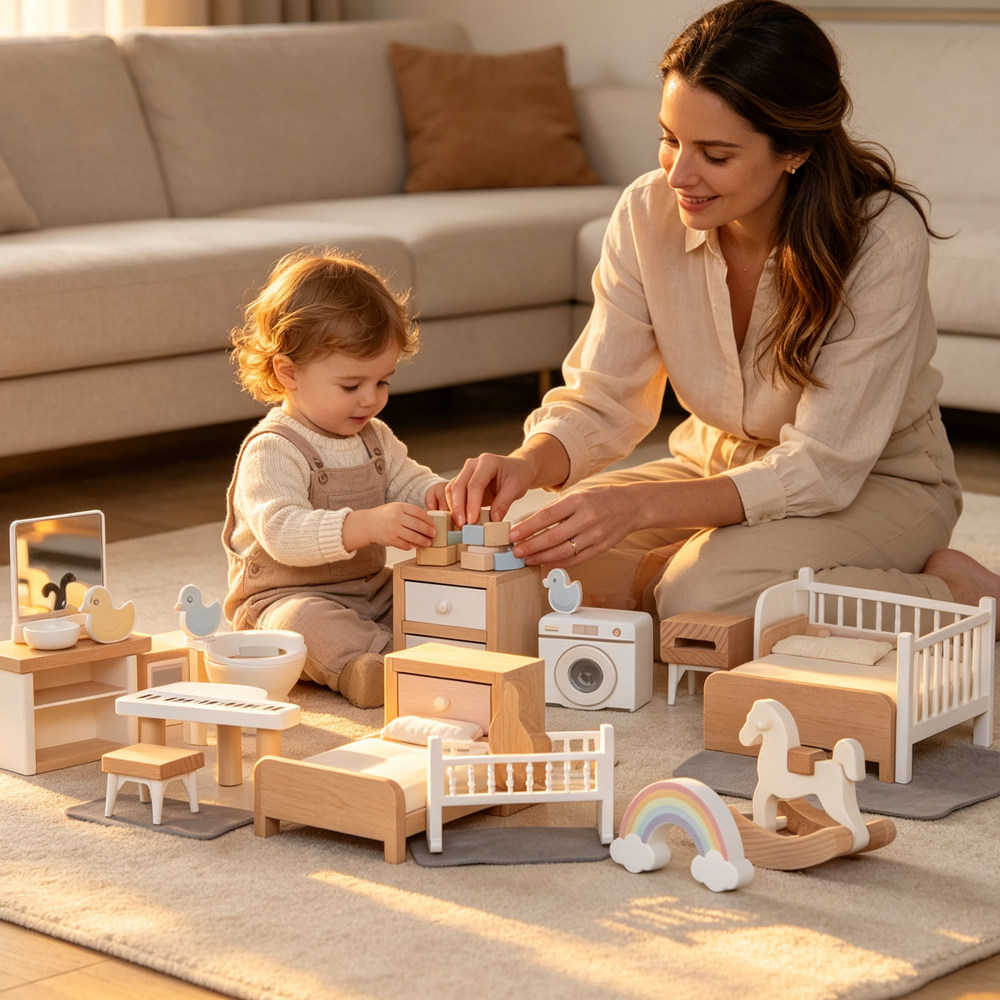 跨境Children's Dollhouse过家家玩具迷你家具小厨房儿童娃娃屋