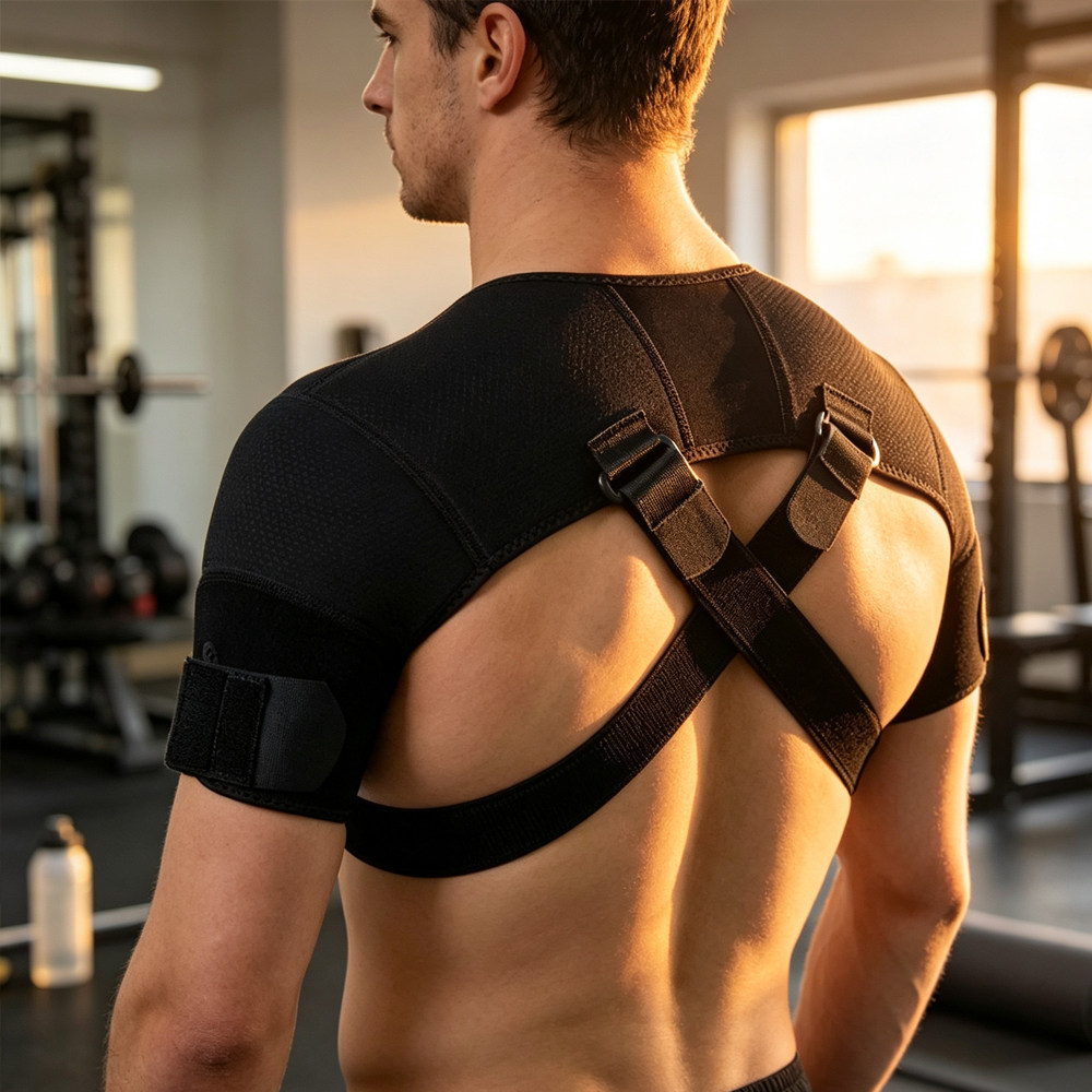 跨境Shoulder strap运动双护肩带 双肩绑带透气防护背带交叉肩带