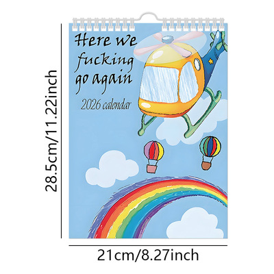 现货 HERE WE FUCKING GO AGAIN 2026 CALENDAR搞笑日历儿童挂历