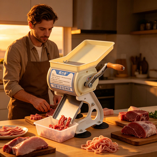 Meat Cutter不锈钢手摇切肉机家用切片机肉丝机切卤熟食机鸡柳条