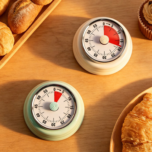 Timed reminder日式磁吸机械计时器不锈钢定时提醒器倒计时闹钟