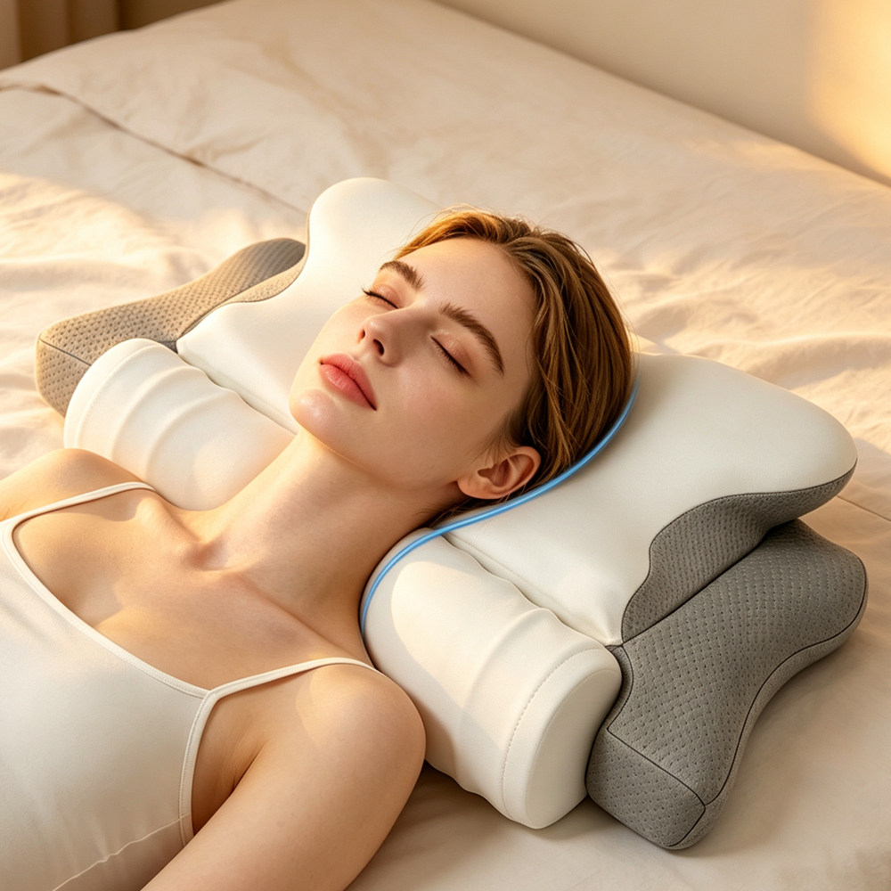 跨境memory pillow蝴蝶型睡眠记忆枕蝶形枕护颈失眠枕头回弹枕芯