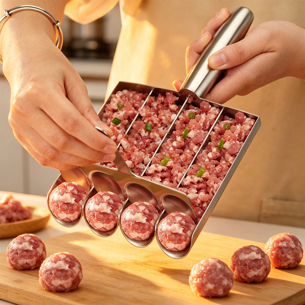 Fish balls Meatballs mold肉丸制作器304不锈钢家用鱼丸虾滑模具图片