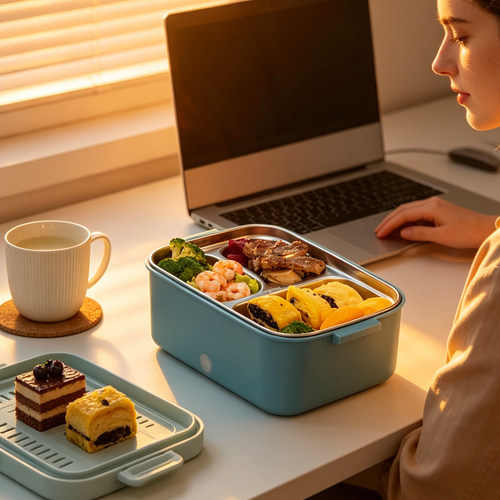 lunch box充电加热饭盒免注水车载电热饭盒上班族学生自热便当盒