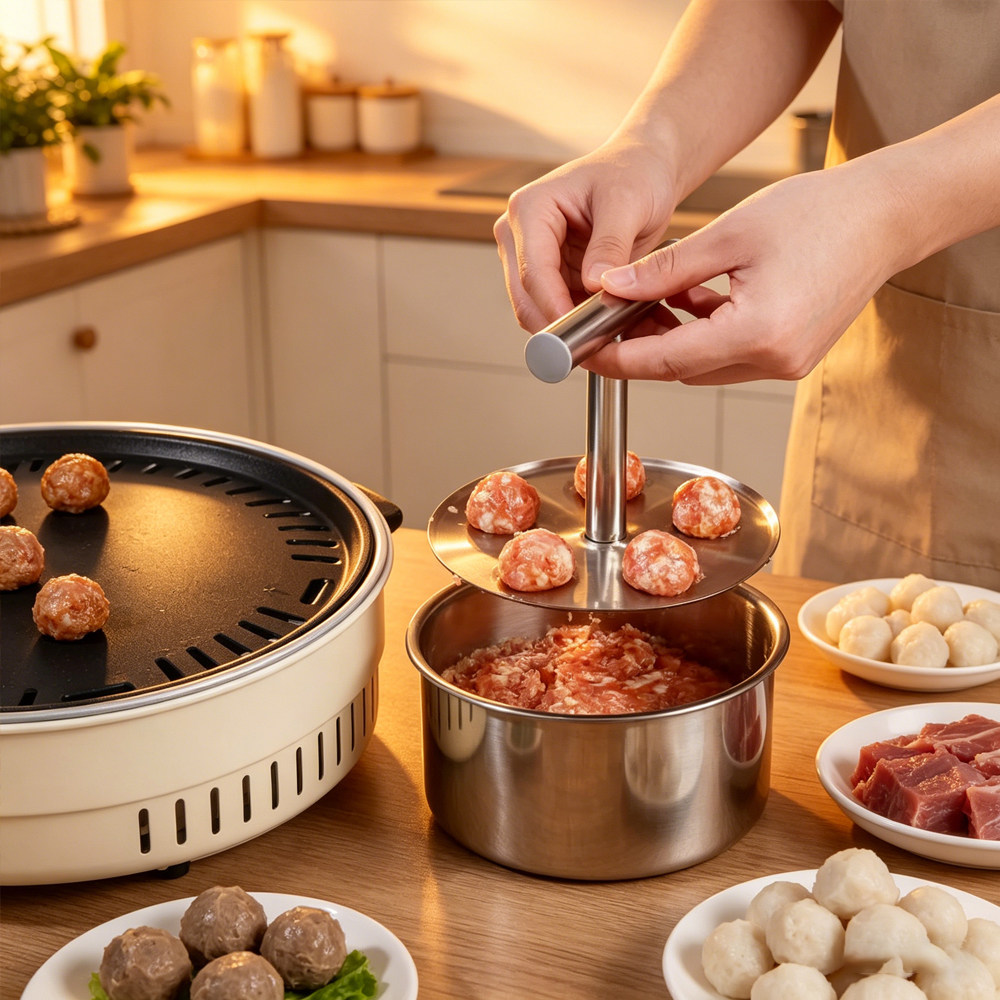 跨境Meatball maker丸子制作器挤肉丸神器搓丸子炸虾滑鱼丸不锈钢图片