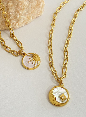 复古立体太阳月亮圆形硬