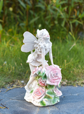 跨境新款天使女孩树脂摆