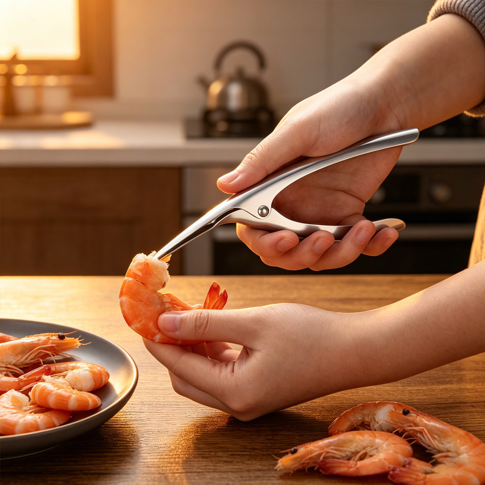 shrimp peeler 304不锈钢创意尖嘴剥虾器龙虾皮皮虾取肉器去壳神