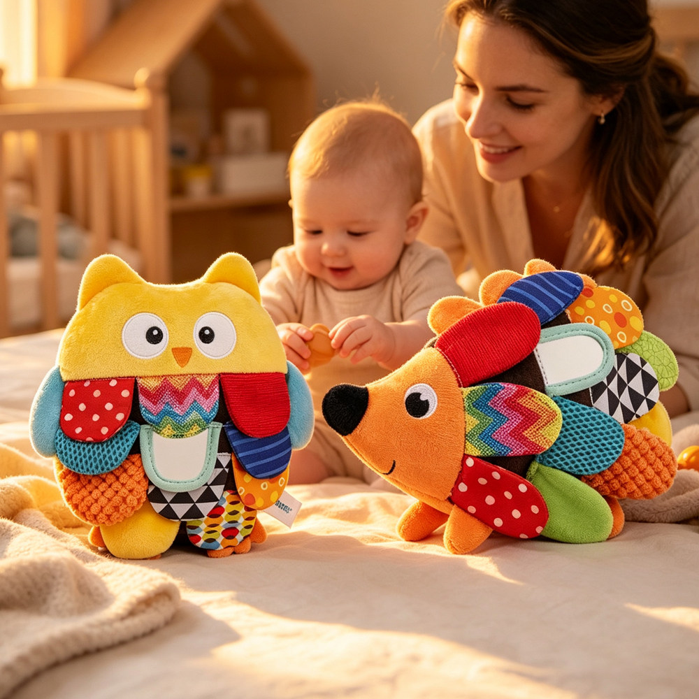 跨境baby toys婴儿早教玩具0-3岁拼装动物毛绒玩具宝宝益智教具