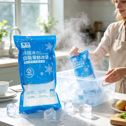 跨境ice pack长效自吸水冰袋免注水一次性生鲜快递专用冷藏冰包