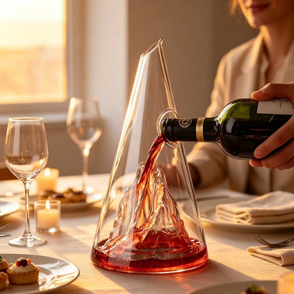 跨境Decanter冰山瀑布观山醒酒器红酒器酒店酒具家用葡萄酒酒杯