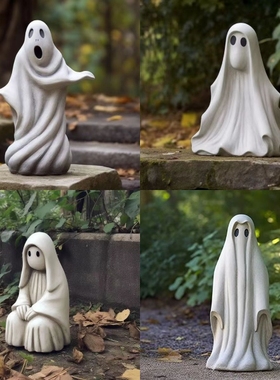 跨境万圣节园林雕塑白色