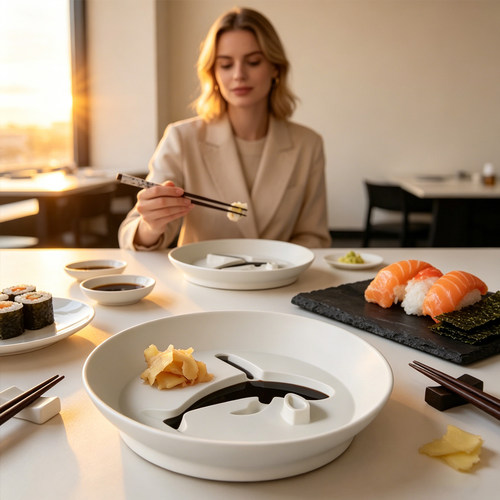 跨境Whale-Shaped Dipping Dish厨房鲸鱼造型蘸酱碟装日料寿司碟