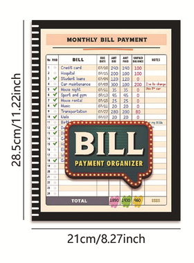 跨境新品 MONTHLY BILL PAYMENT 每月账单笔记本省钱记录本