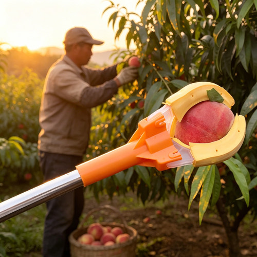 Fruit Picker高空摘果器摘桃器摘苹果摘梨1.2米水果采摘器摘果杆