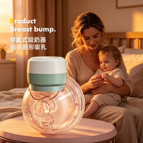 Breast pump穿戴式电动吸奶器免手扶隐形一体式便携催乳拔奶器