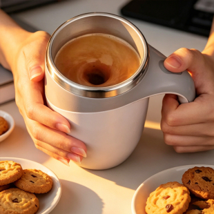 跨境stir coffee cup全自动搅拌杯电动咖啡杯可充电旋转磁力水杯