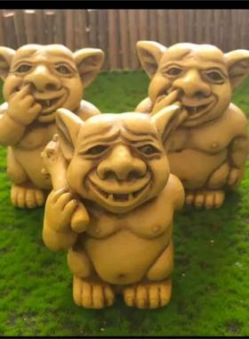 跨境新款花园雕像石像鬼