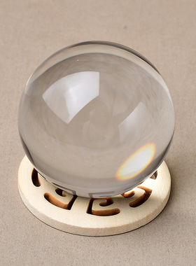 跨境水晶球底座木质太阳