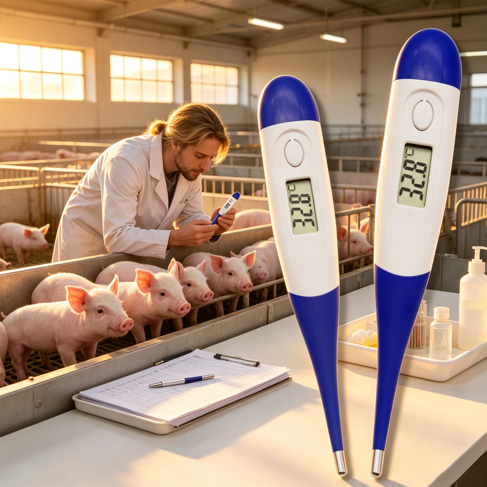 跨境Pig Thermometer兽用电子体温计养殖场宠物猫狗猪牛羊狗软头