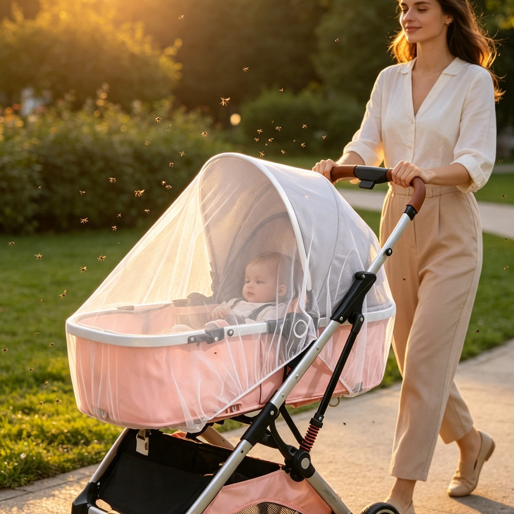 跨境Stroller mosquito net婴儿推车蚊帐车罩遛娃神器宝宝防蚊帐