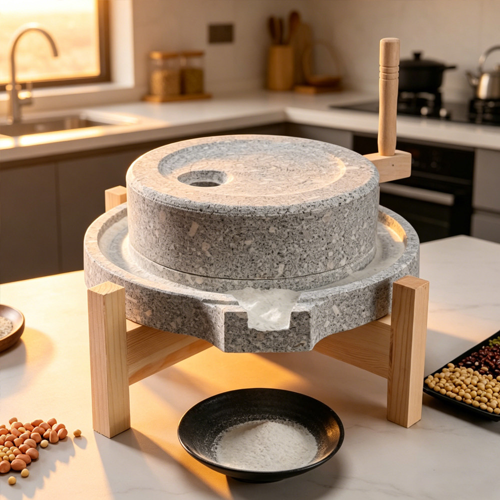 跨境stone mill millstone咖啡研磨器磨豆机天然小石磨磨盘磨豆浆