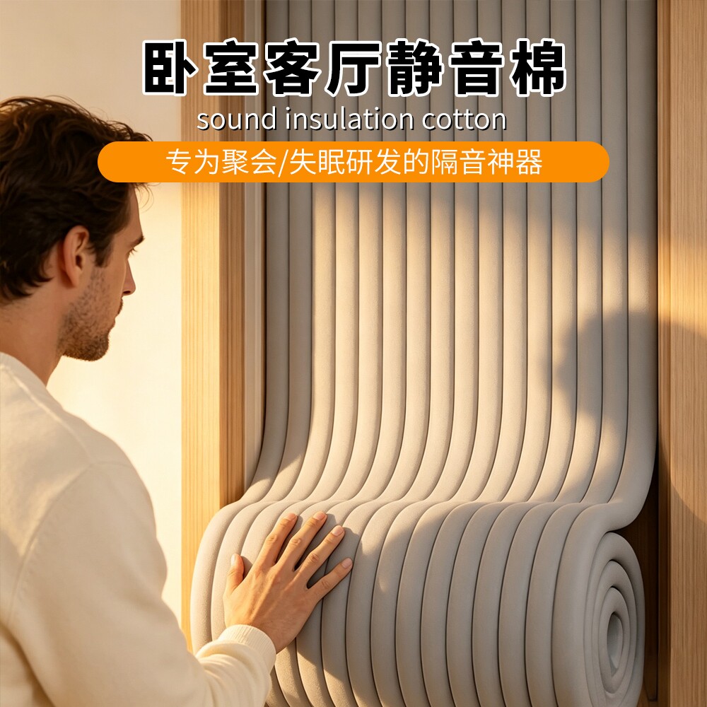 跨境卧室失眠隔音棉门贴吸音棉超强消音棉神器家用自粘降噪静音