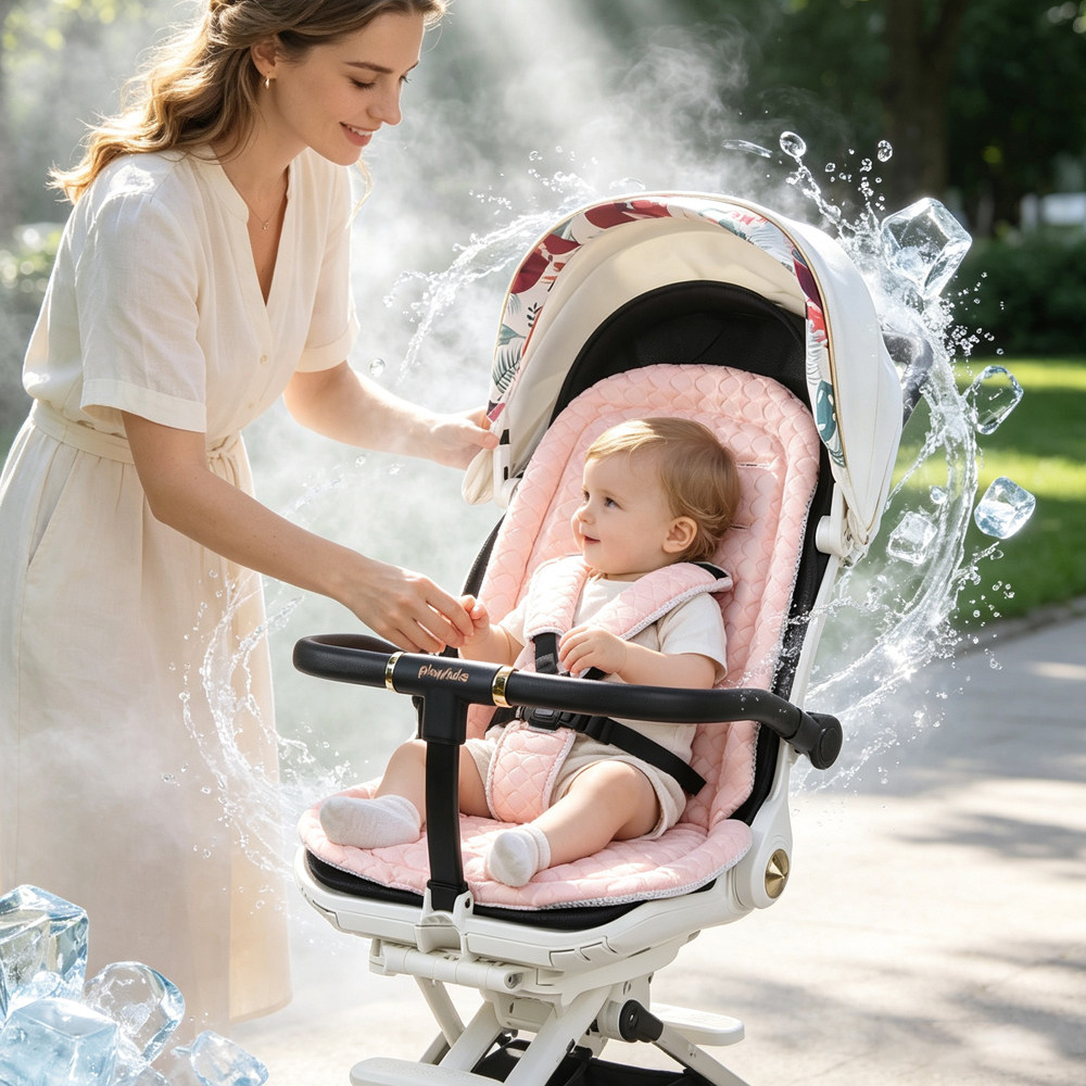 Stroller cooling mat菱形豆豆婴儿车凉垫推车坐垫宝宝童车靠垫