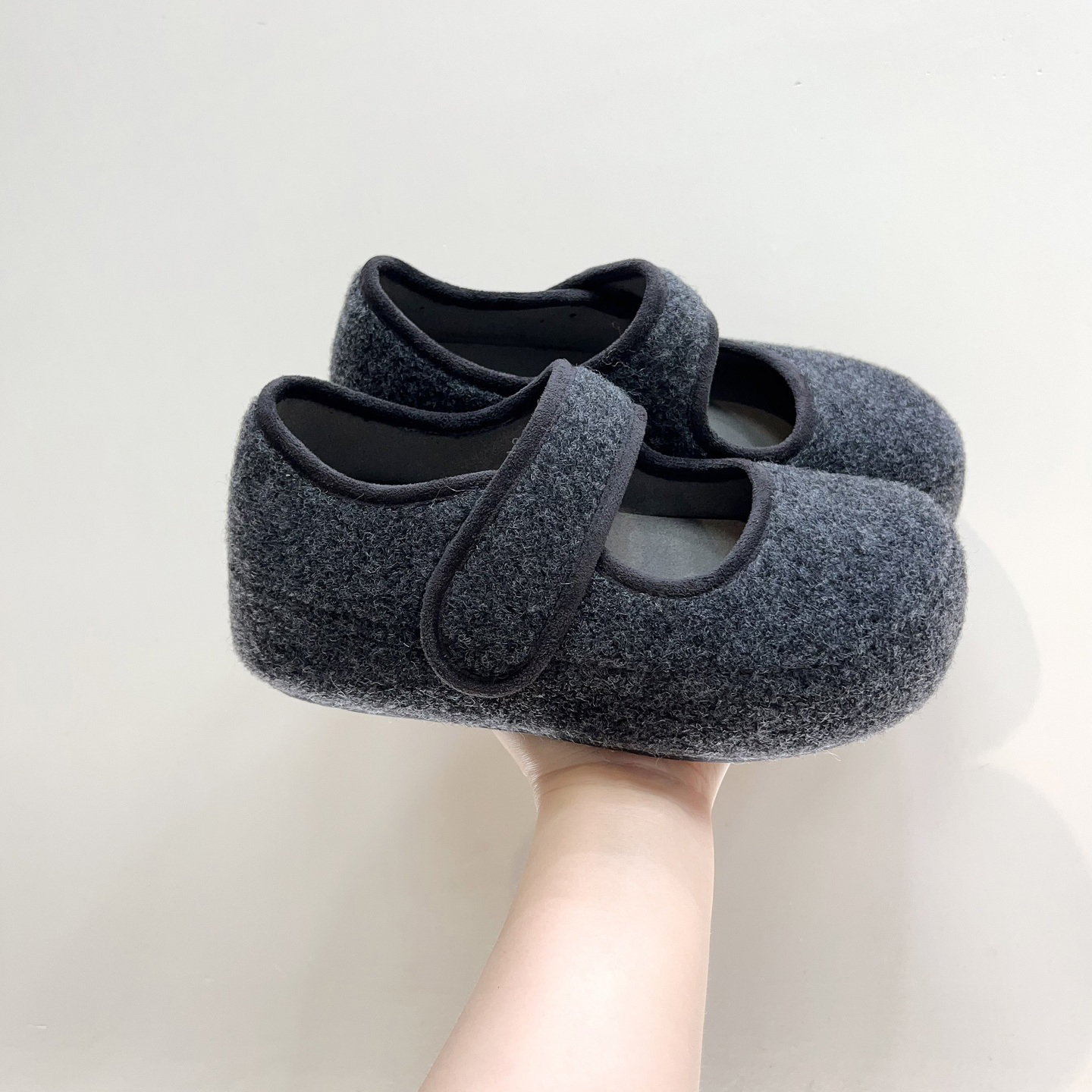 复古风魔术贴厚底增高玛丽珍鞋